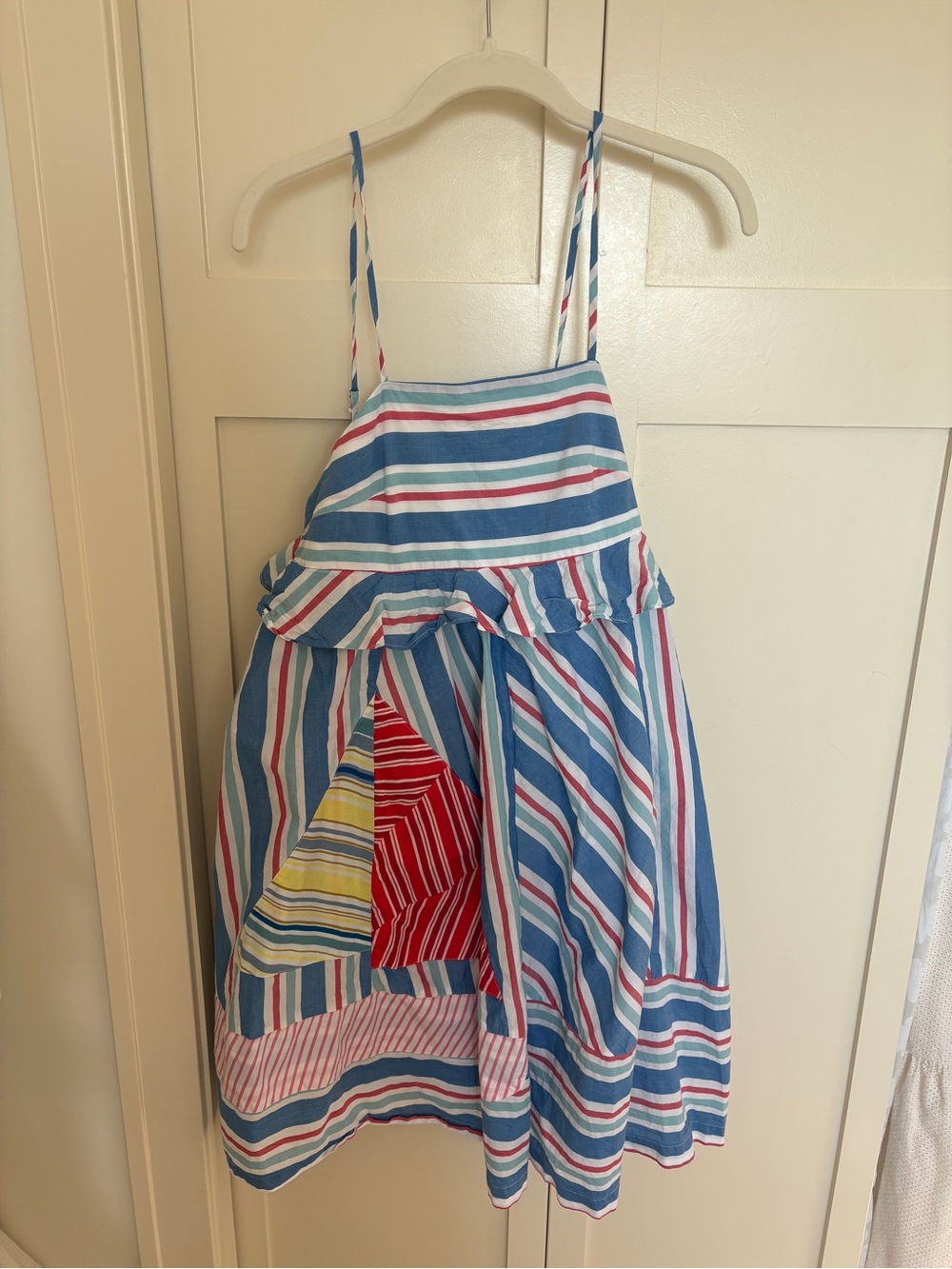 Striped Multicolor Spaghetti Strap Sundress Celandia Anthropologie Sailboat